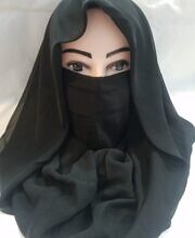 Plain Niqab Ready to Wear - Black