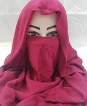 niqab ready to wear front picture deep pink