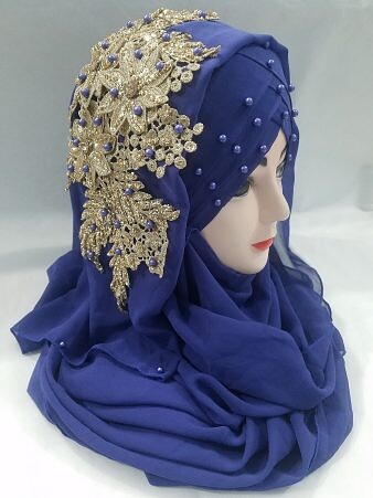 Pearl Ready to Wear with Fancy Bunch - Indigo