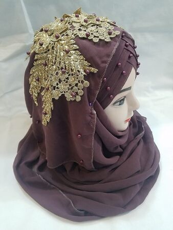 Pearl Ready to Wear with Fancy Bunch - Plum