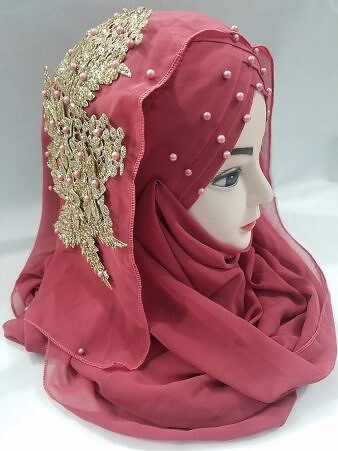 Pearl Ready to Wear with Fancy Bunch - Rose Pink Pearl Ready to Wear with Fancy Bunch - Rose Pink