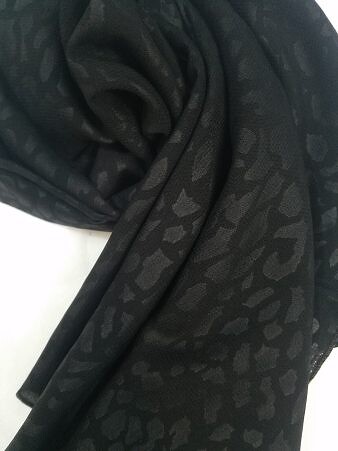 Self Printed Square Scarf - Black - Design 1