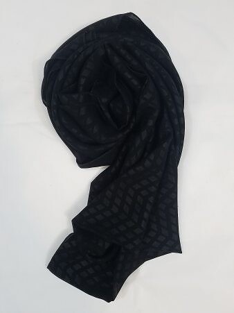 Self Printed Square Scarf - Black - Design 2