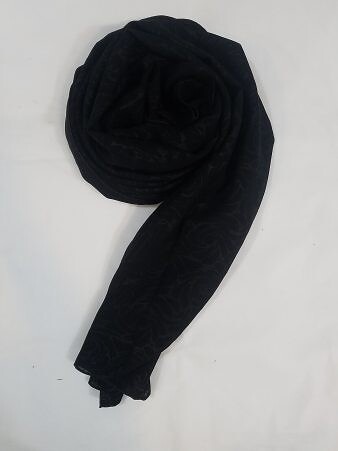 Self Printed Square Scarf - Black - Design 3