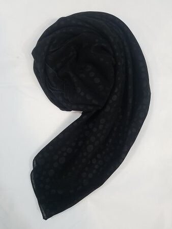 Self Printed Square Scarf - Black - Design 4