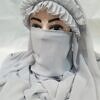 crown ready to wear niqaab light grey front picture