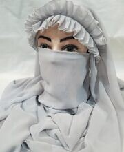 crown ready to wear niqaab light grey front picture