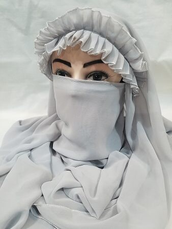 Crown Ready to Wear Niqab - Light Grey Crown Ready to Wear Niqab - Light Grey