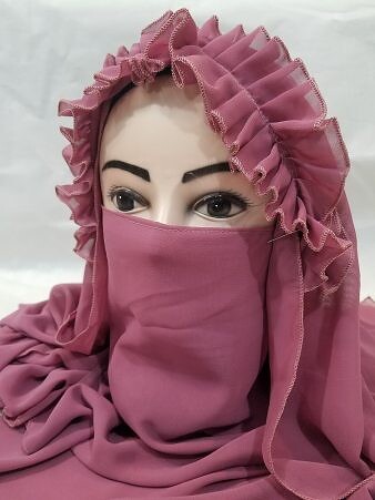 Crown Ready to Wear Niqab - Rosy Pink Crown Ready to Wear Niqab - Rosy Pink