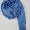 Crinkle Silk Scarf - Blue