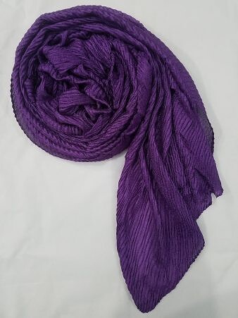 Crinkle Silk Scarf - Brinjal