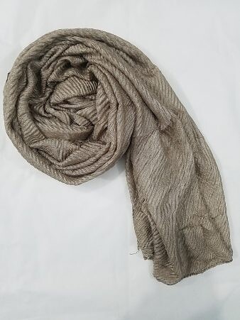 Crinkle Silk Scarf - Coffee