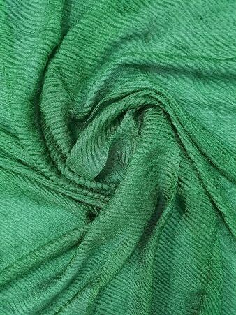 Crinkle Silk Scarf - Green