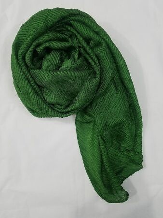 Crinkle Silk Scarf - Green