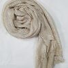 Crinkle Silk Scarf - Nude