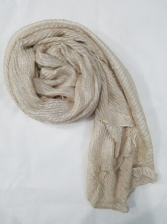 Crinkle Silk Scarf - Nude