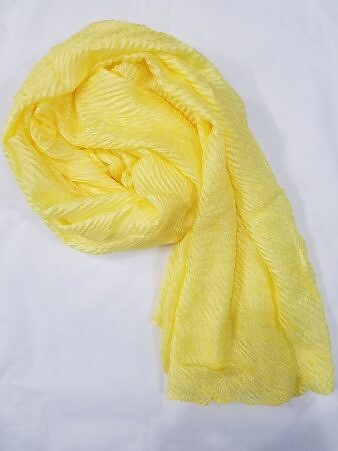 Crinkle Silk Scarf - Yellow