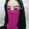 Elastic Half Niqab - Deep Pink
