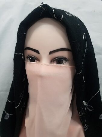 Elastic Half Niqab - Peach