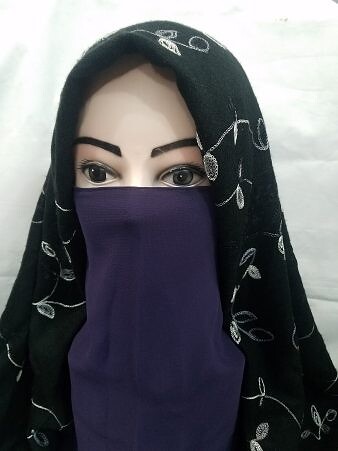Elastic Half Niqab - Violet