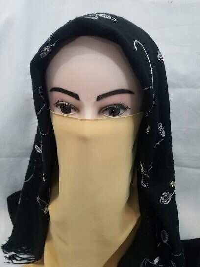 elastic half niqab yellow full picture