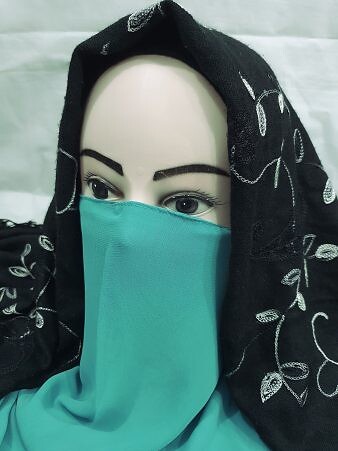 Elastic Half Niqab - Sea Green