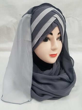 Criss Cross Multi Color Ready to Wear - Dark Grey and Grey