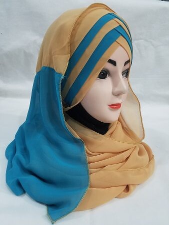 Criss Cross Multi Color Ready to Wear - Fawn and Blue