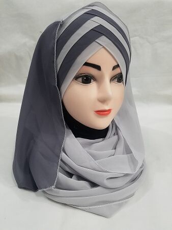 Criss Cross Multi Color Ready to Wear - Grey and Grey