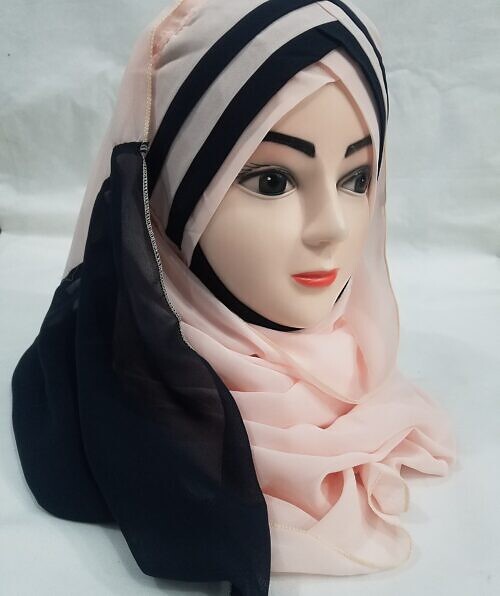 criss cross multi color ready to wear peach and black