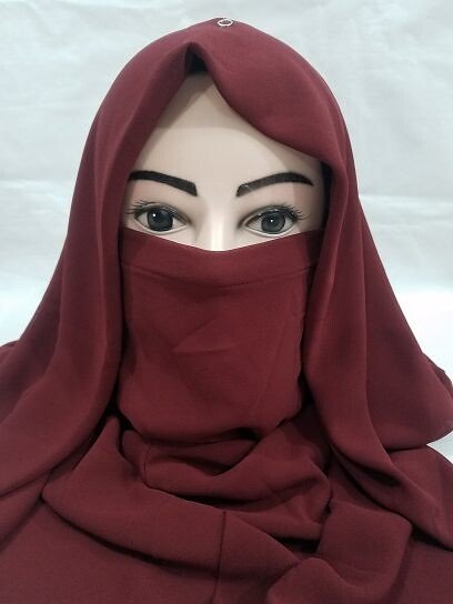 Niqab Ready to Wear - Dirty Maroon Niqab Ready to Wear - Dirty Maroon