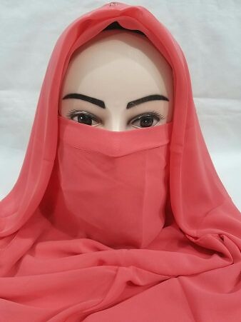 Niqab Ready to Wear - Coral