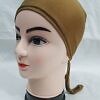 Plain Tie Back Bonnet Cap - Caramel Brown
