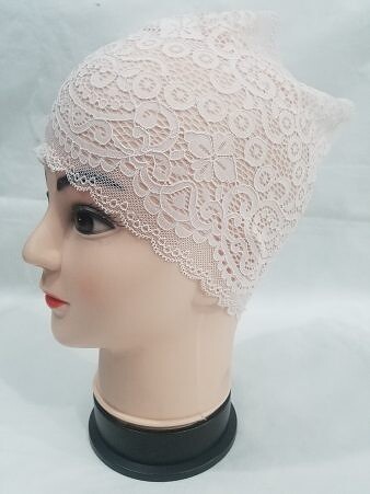 Lace Hijab Band - Dirty Pink