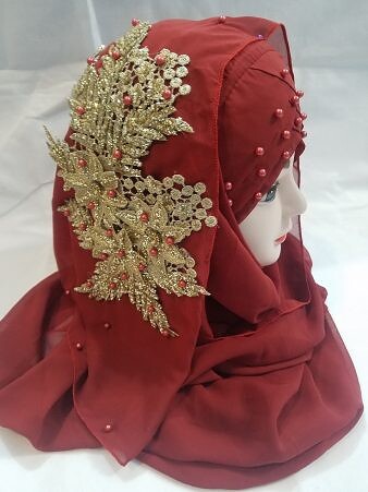 Pearl Ready to Wear with Fancy Bunch - Rust Pearl Ready to Wear with Fancy Bunch - Rust