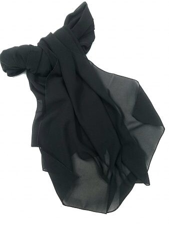 Plain Chiffon Scarf - Black