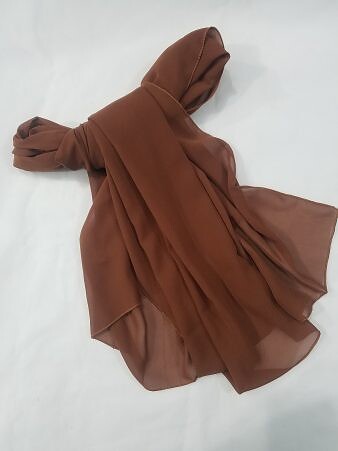 Plain Chiffon Scarf - Caramel Brown