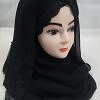 Embroidered Ready to Wear Hijab - Black Embroidered Ready to Wear Hijab - Black