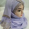Embroidered Ready to Wear Hijab - Purple Embroidered Ready to Wear Hijab - Purple