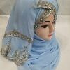 Embroidered Ready to Wear Hijab - Sky Blue Embroidered Ready to Wear Hijab - Sky Blue