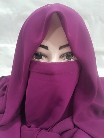 Plain Niqab Ready to Wear - Magenta Plain Niqab Ready to Wear - Magenta
