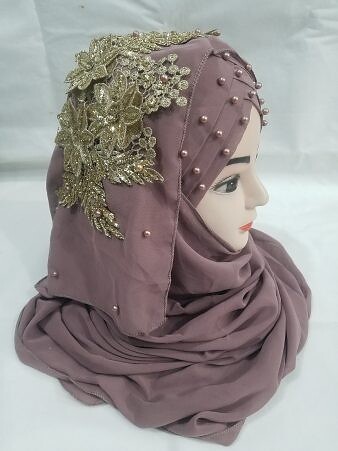 Pearl Ready to Wear with Fancy Bunch - Mauve