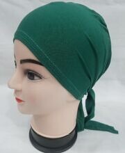 plain tie back bonnet forest green