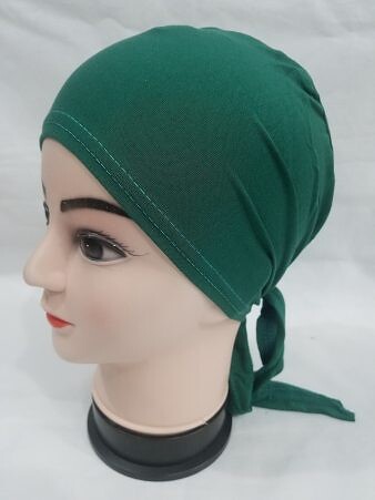 Plain Tie Back Bonnet Cap - Forest Green Plain Tie Back Bonnet Cap - Forest Green