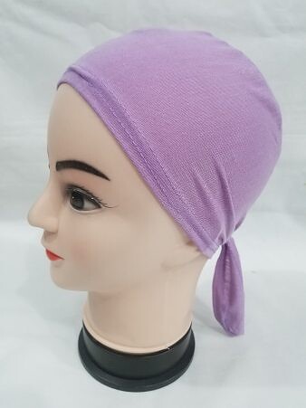 Plain Tie Back Bonnet Cap - Purple Plain Tie Back Bonnet Cap - Purple