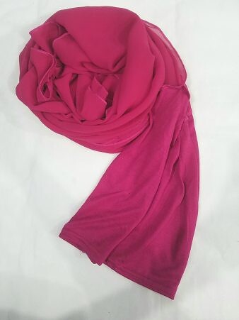 Chiffon Ready to Wear Hijab with Stitched Cap - Deep Pink