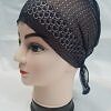 Lace Tie Back Bonnet Cap - Black Lace Tie Back Bonnet Cap - Black