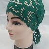 Lace Tie Back Bonnet Cap - Bottle Green Lace Tie Back Bonnet Cap - Bottle Green