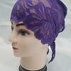 Lace Tie Back Bonnet Cap - Brinjal Lace Tie Back Bonnet Cap - Brinjal