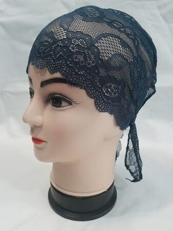 Lace Tie Back Bonnet Cap - Spruce Blue Lace Tie Back Bonnet Cap - Spruce Blue